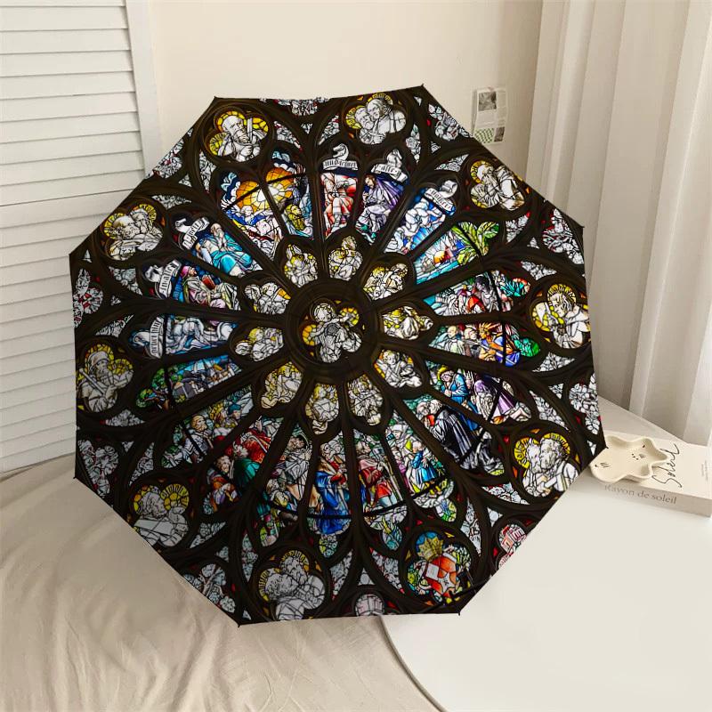 1PC Stained Glass Cathedral Umbrella-8-Rib Reinforced, Automatic Open, Lightweight & Durable, Cute Fashion Accessory for Outdoor-T133
1PC Stained Glass Cathedral Umbrella-8-Rib Reinforced, Automatic Open, Lightweight & Durable, Cute Fashion Accessory for Outdoor-T133