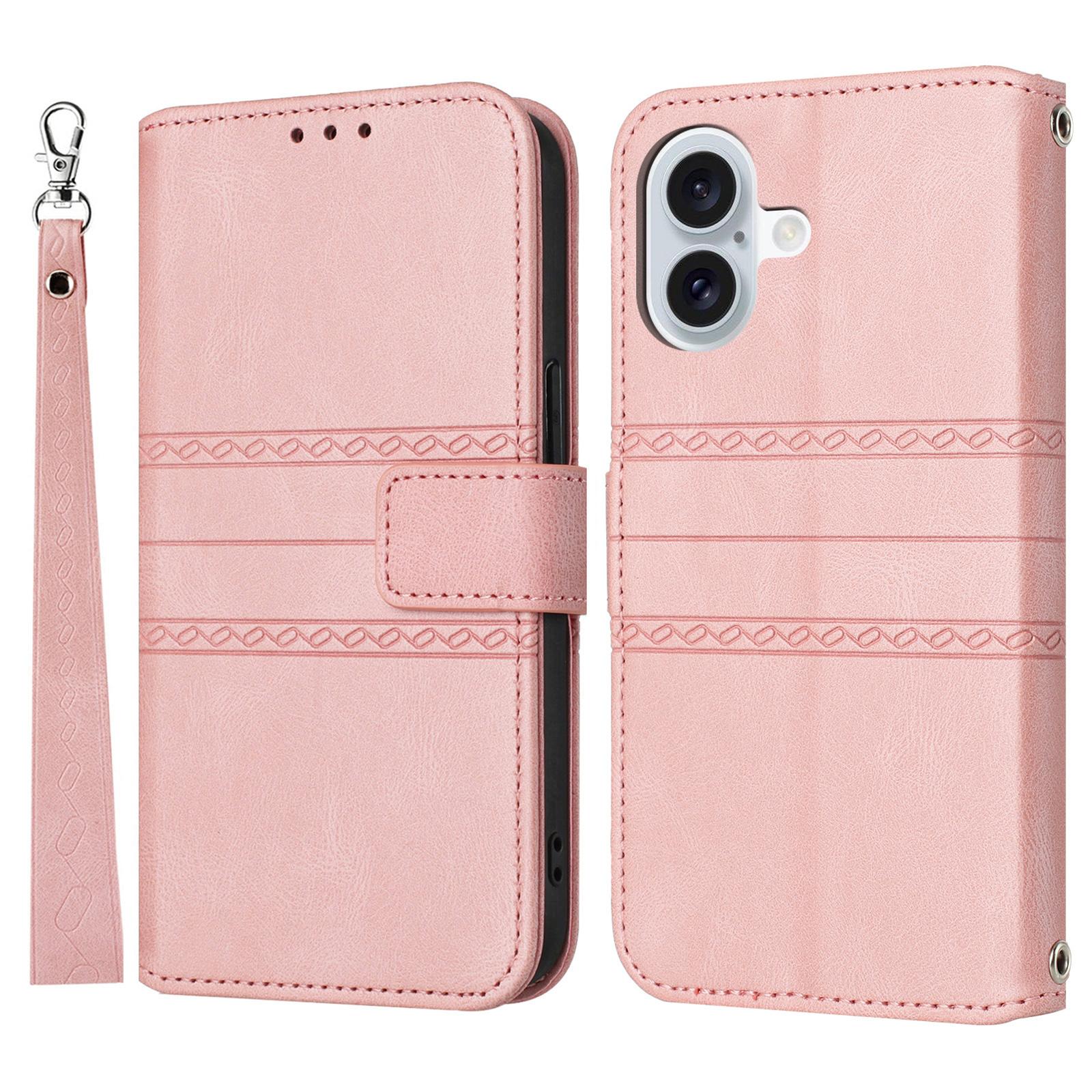For iPhone 17 Case Wallet Skin-Touch Leather Imprinted Phone Cover with Wrist Strap Pink
For iPhone 17 Case Wallet Skin-Touch Leather Imprinted Phone Cover with Wrist Strap Pink