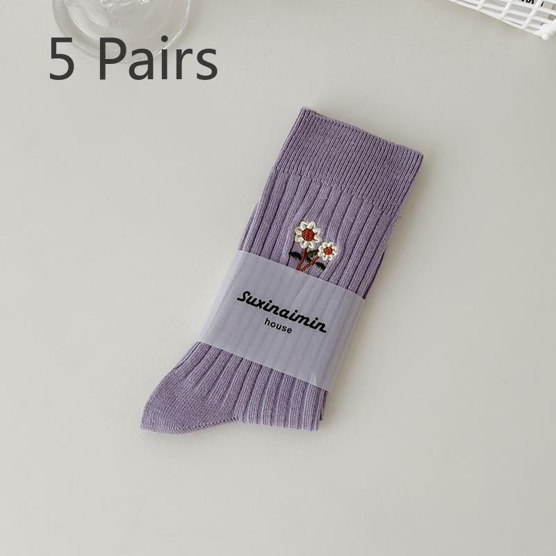 5 пар женских модных новых милых вышитых носков с ворсом в виде маленькой ромашки 5 Pairs фиолетовый
5 пар женских модных новых милых вышитых носков с ворсом в виде маленькой ромашки 5 Pairs фиолетовый