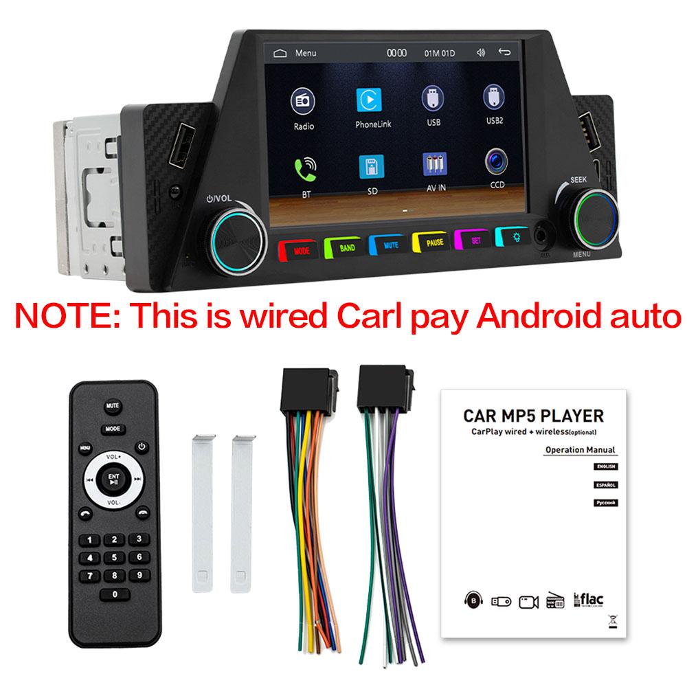 BQCC 1Din6.86 дюймовый автомобильный радиоприемник с беспроводным Carplay и Android Auto BT Color Light стерео мультимедийный MP5-плеер
BQCC 1Din6.86 дюймовый автомобильный радиоприемник с беспроводным Carplay и Android Auto BT Color Light стерео мультимедийный MP5-плеер