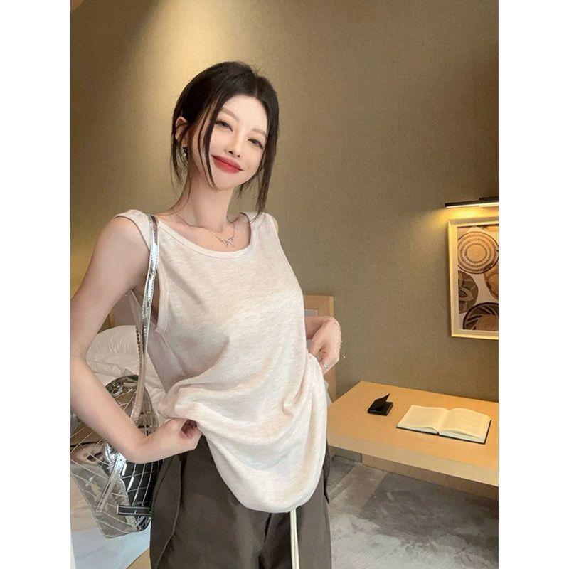 Korean Plus Size Versatile Backless Sleeveless Top - Simple Round Neck Camisole M (Under 120 Jin Recommended) абрикосовый
Korean Plus Size Versatile Backless Sleeveless Top - Simple Round Neck Camisole M (Under 120 Jin Recommended) абрикосовый