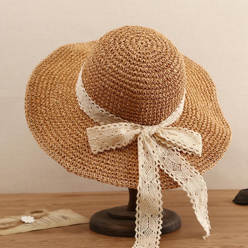 Lace Bow Sun Hat Women Summer Large Jazz Straw Hat Wide Brim Floppy Beach HatsHand-woven Fashion Panama Hat 54-56cm
Lace Bow Sun Hat Women Summer Large Jazz Straw Hat Wide Brim Floppy Beach HatsHand-woven Fashion Panama Hat 54-56cm