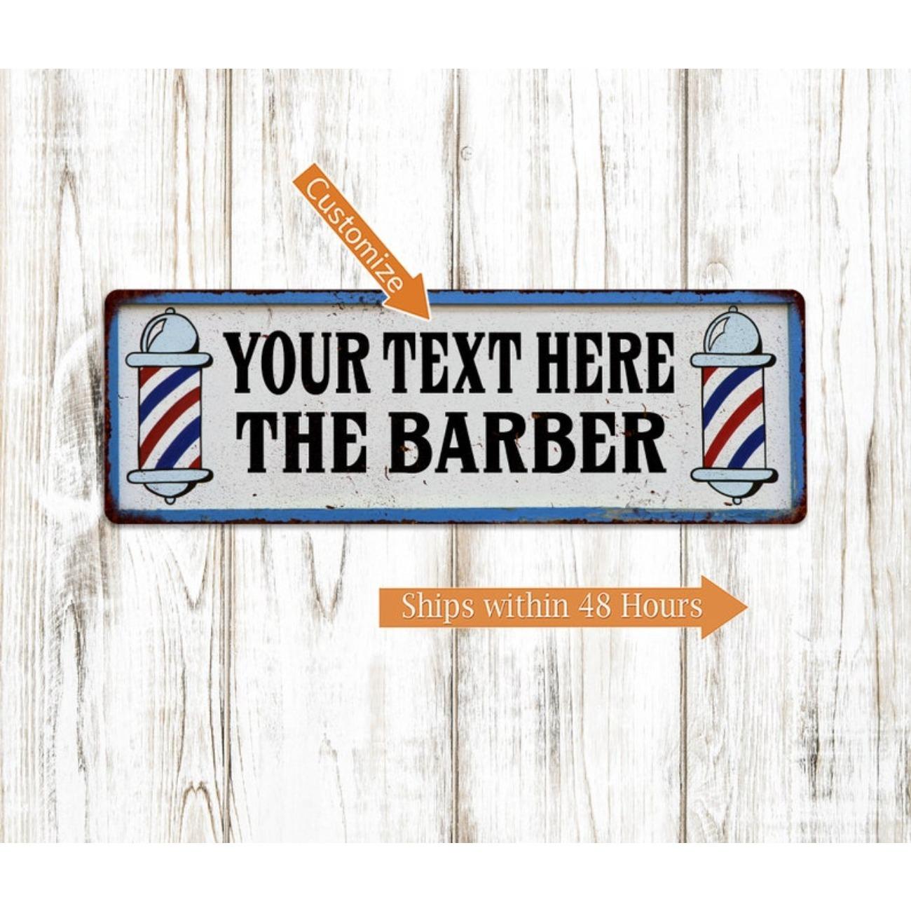 Personalized Barber Shop Tin Sign 30x15cm Wall Decor Salon Metal Poster білий
Personalized Barber Shop Tin Sign 30x15cm Wall Decor Salon Metal Poster білий