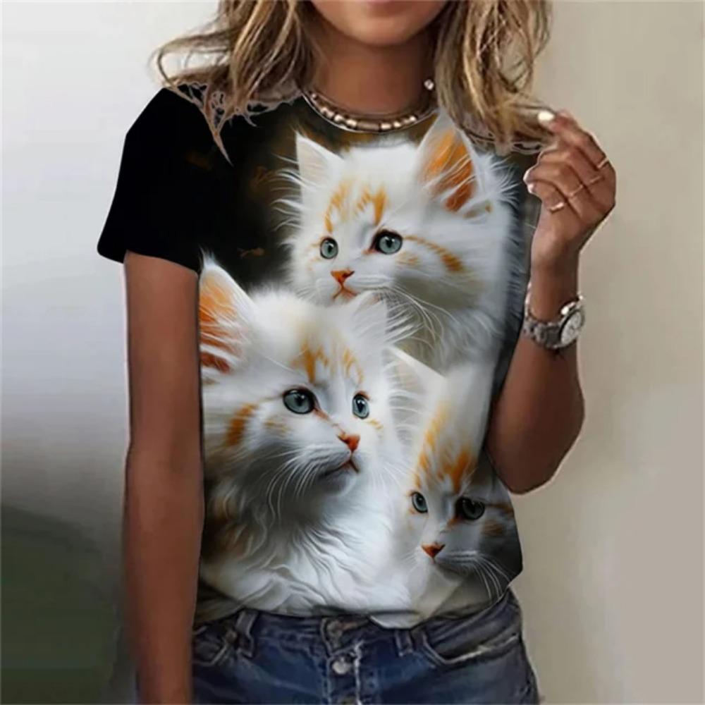 Модная женская футболка с 3D принтом Kawaii Cat Pattern, топ с короткими рукавами и круглым вырезом, летняя уличная повседневная уличная простая одежда 5XL
Модная женская футболка с 3D принтом Kawaii Cat Pattern, топ с короткими рукавами и круглым вырезом, летняя уличная повседневная уличная простая одежда 5XL