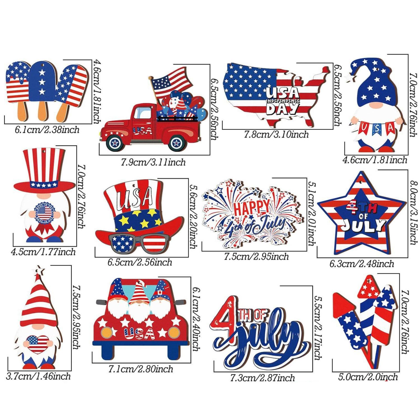 12pc Wooden Decorative Set 2D Independence Day Party Supplies Home Decorations USA Themed Wooden Ornaments for Celebration and Display One Size
12pc Wooden Decorative Set 2D Independence Day Party Supplies Home Decorations USA Themed Wooden Ornaments for Celebration and Display One Size