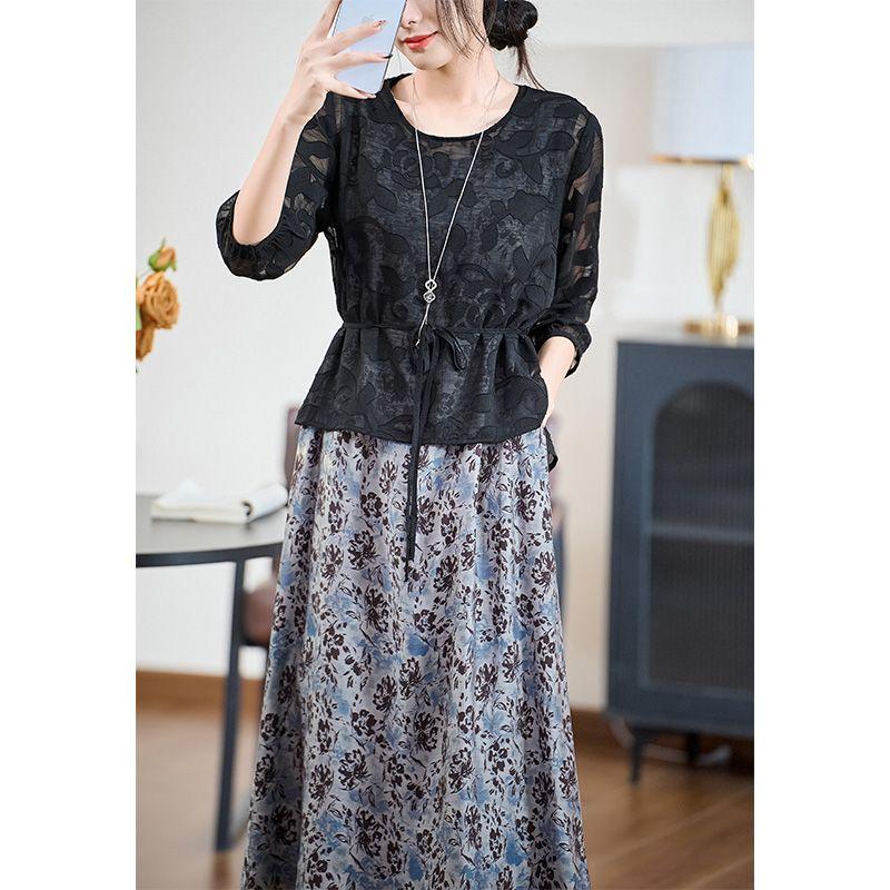 Dioufu 2025 Весна/Лето Новое Платье Элегантный Темперамент Мода Продвинутый Принт Облачная Парча Рукав 3/4 Длинное платье Black XL
Dioufu 2025 Весна/Лето Новое Платье Элегантный Темперамент Мода Продвинутый Принт Облачная Парча Рукав 3/4 Длинное платье Black XL