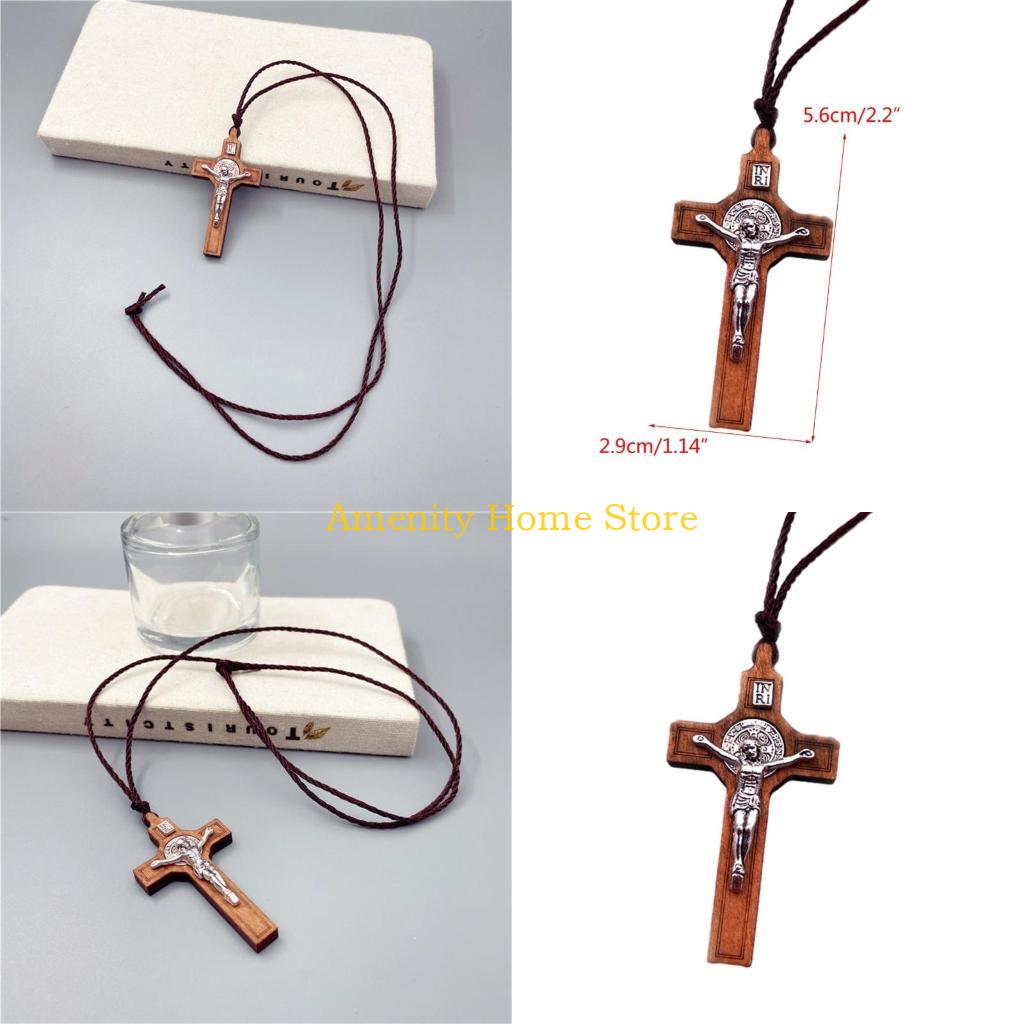 F26C Simple Religious Belief Prayer Baptisms Christian Wood Metal Crosses Rope Necklace Boy Girl Access Jewelry CN
F26C Simple Religious Belief Prayer Baptisms Christian Wood Metal Crosses Rope Necklace Boy Girl Access Jewelry CN