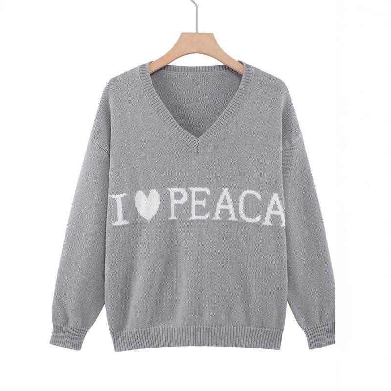 2025 Women s V-neck Plus Size Sweater - Peace Love Heart Print, Loose Fit 4XL
2025 Women s V-neck Plus Size Sweater - Peace Love Heart Print, Loose Fit 4XL