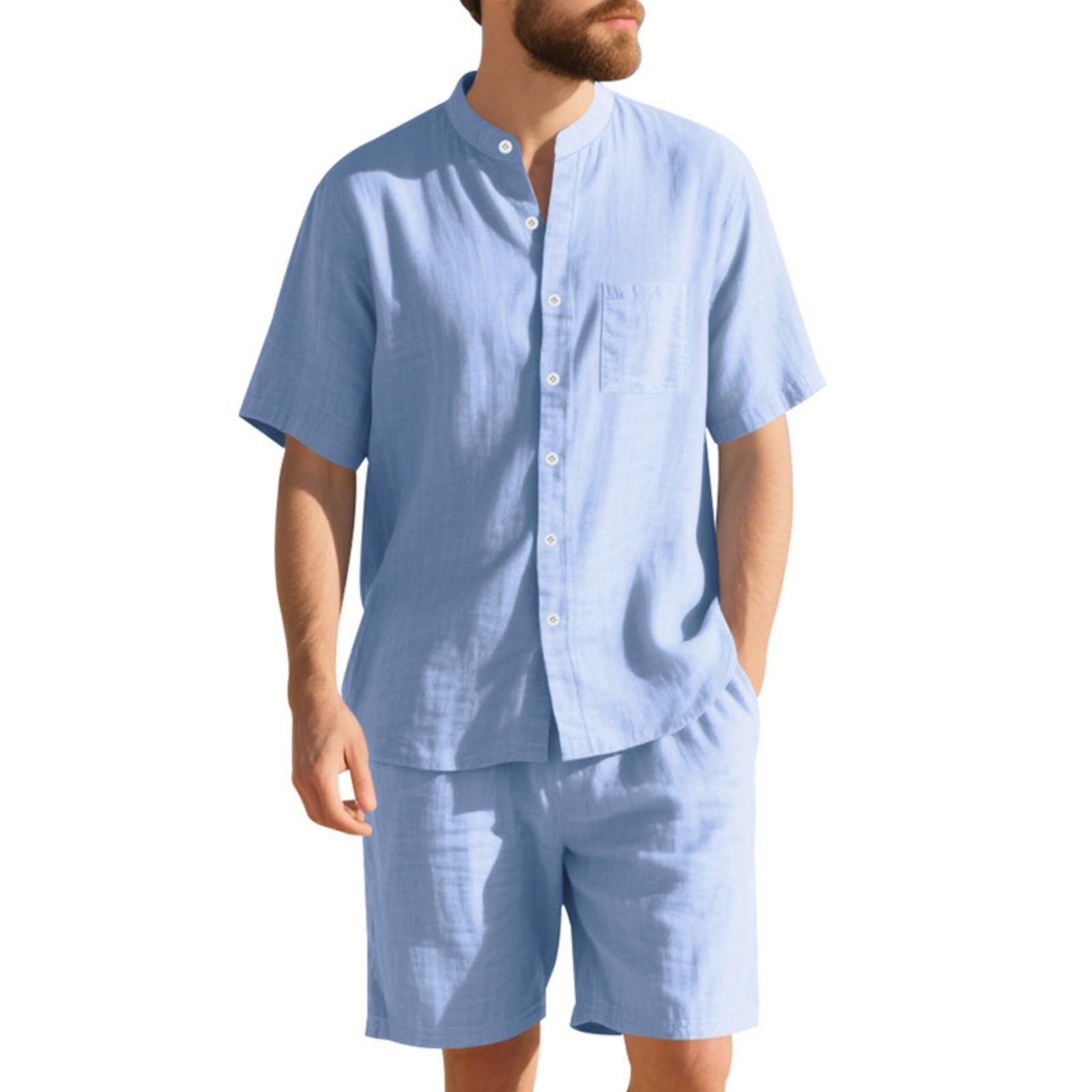 Men s Linen Suit, Loose Pocket Button Short-sleeved Shirt And Elastic Waist Breathable Shorts, Hawaii Vacation Men s Two-piece Set XXXL
Men s Linen Suit, Loose Pocket Button Short-sleeved Shirt And Elastic Waist Breathable Shorts, Hawaii Vacation Men s Two-piece Set XXXL