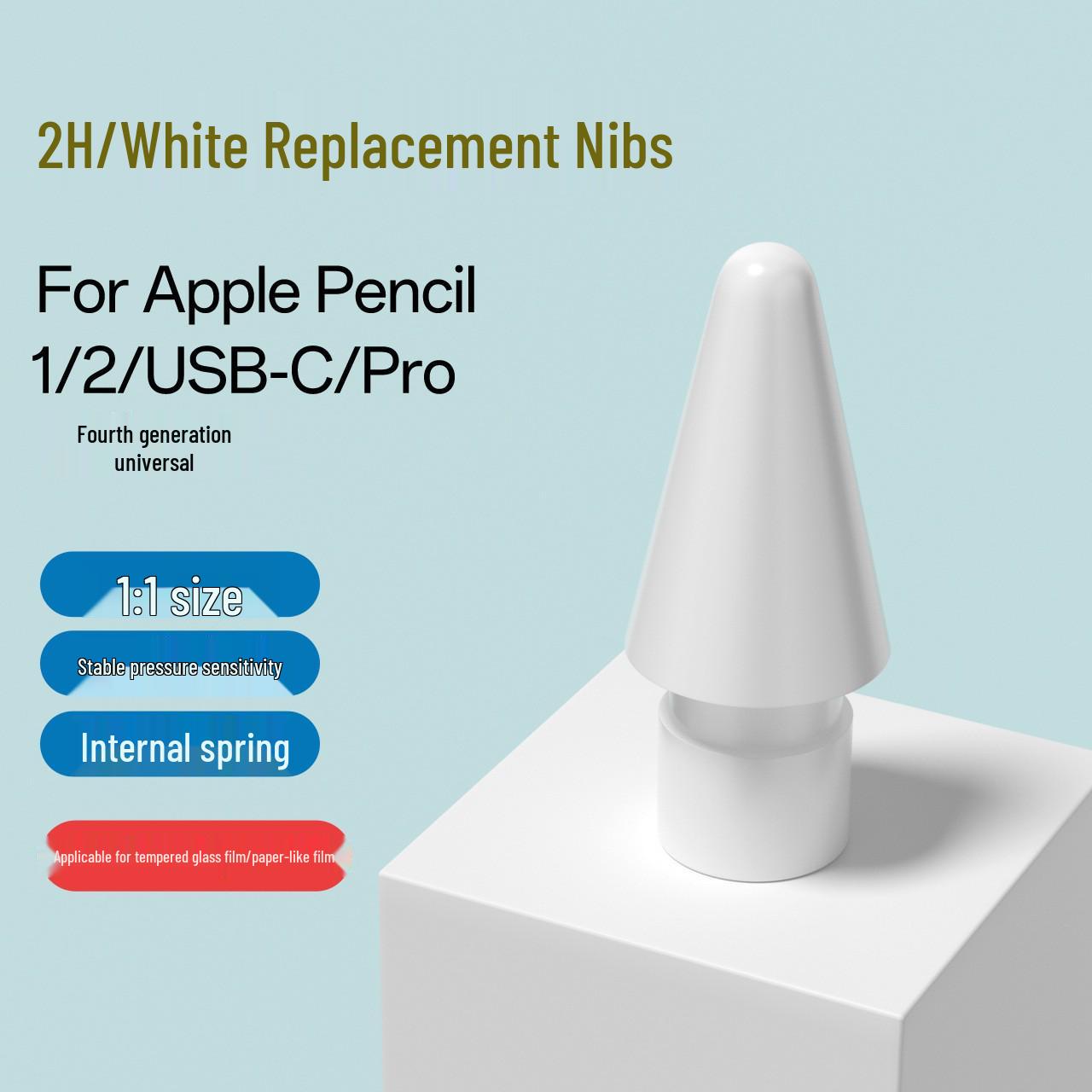 Apple Pencil Compatible: Modified iPad Stylus Nib with 2B Light Damping and 2H for 2nd Gen
Apple Pencil Compatible: Modified iPad Stylus Nib with 2B Light Damping and 2H for 2nd Gen