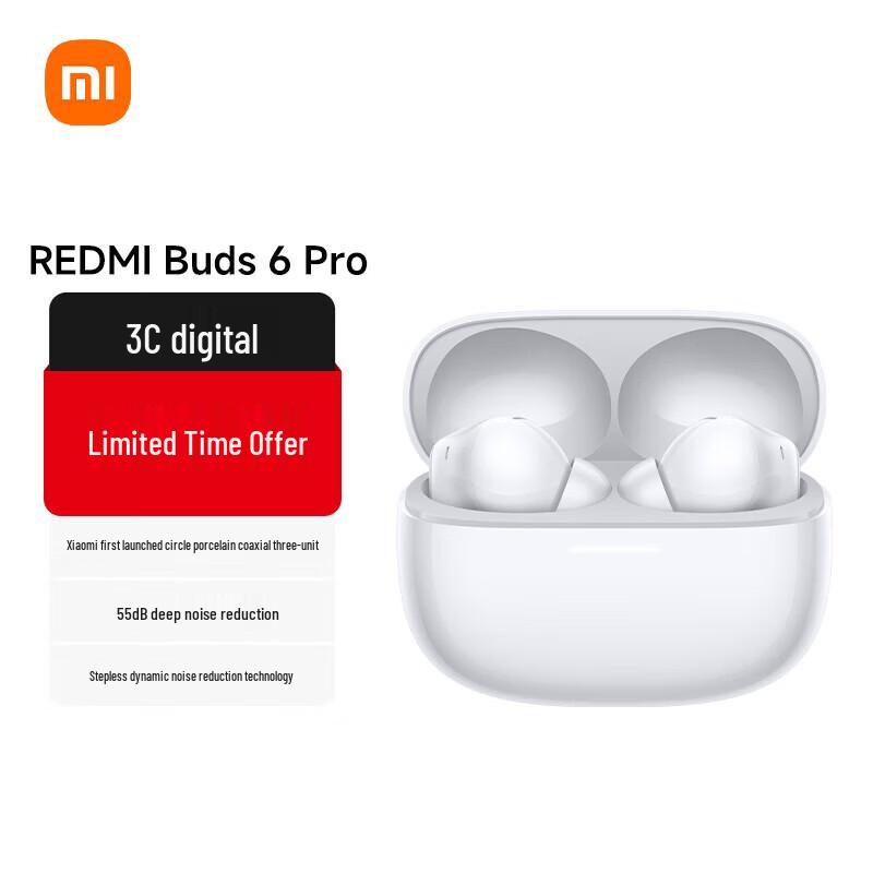 Xiaomi Redmi Buds 6 Pro True Wireless Noise-Cancelling Earbuds
Xiaomi Redmi Buds 6 Pro True Wireless Noise-Cancelling Earbuds