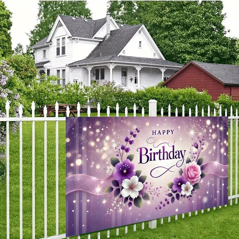 2D Large Purple Birthday Banner Yard Sign Glitter Flower Outdoor Birthday Party Supplies 47.2x31.5inch/120*80cm
2D Large Purple Birthday Banner Yard Sign Glitter Flower Outdoor Birthday Party Supplies 47.2x31.5inch/120*80cm
