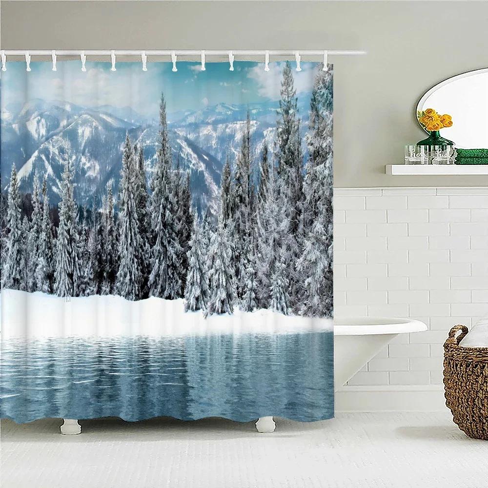 3D Printed Winter Snow Scenery Bathroom Shower Curtain Waterproof Polyester Home Decor With Hook Shower Curtain 180*200Cm W60H190(CM)-1 Pcs
3D Printed Winter Snow Scenery Bathroom Shower Curtain Waterproof Polyester Home Decor With Hook Shower Curtain 180*200Cm W60H190(CM)-1 Pcs