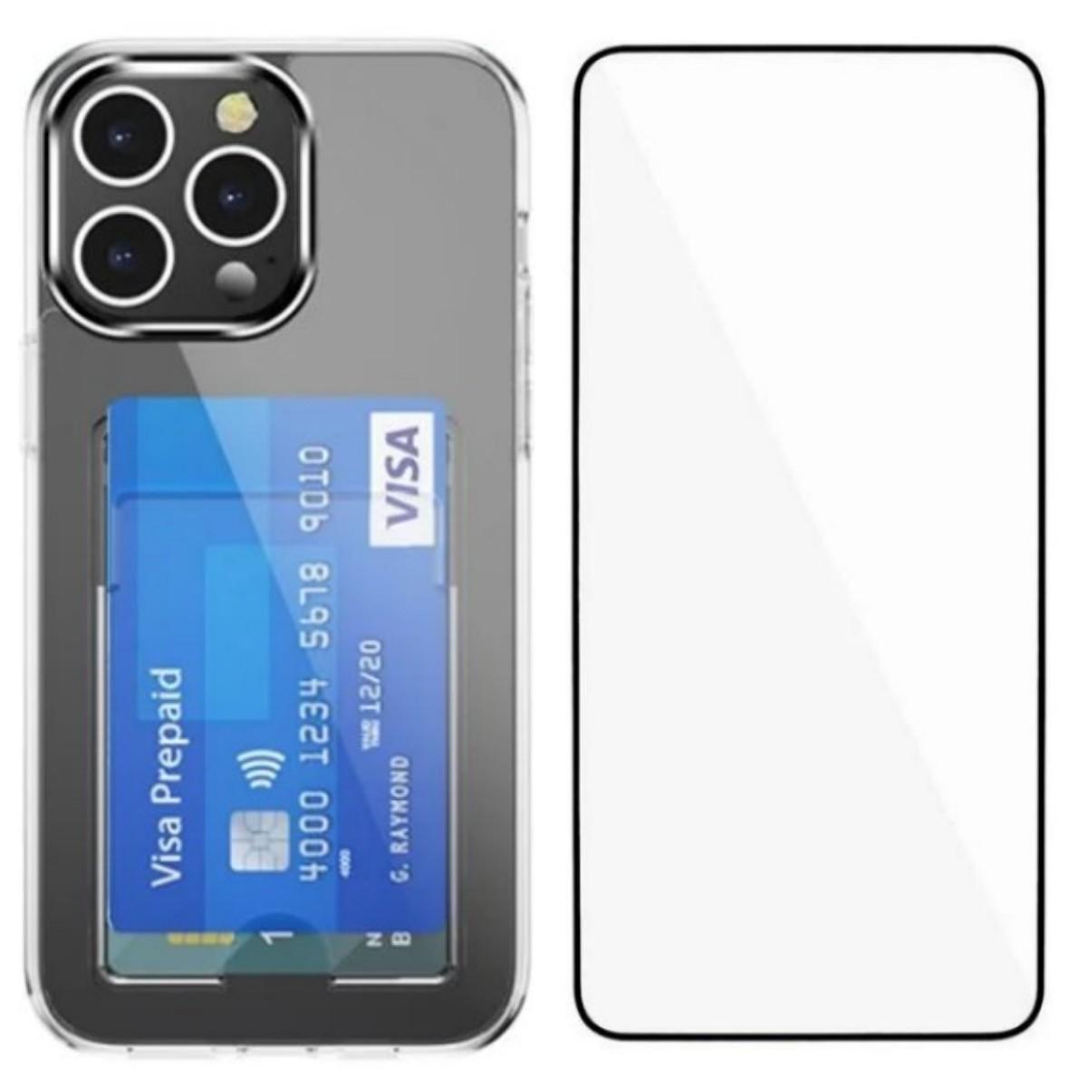 For iPhone 15 Pro Max Clear Phone Case with Screen Film WANLONFENG CK Series Card Holder Cover (Big Lens Hole) Transparent
For iPhone 15 Pro Max Clear Phone Case with Screen Film WANLONFENG CK Series Card Holder Cover (Big Lens Hole) Transparent