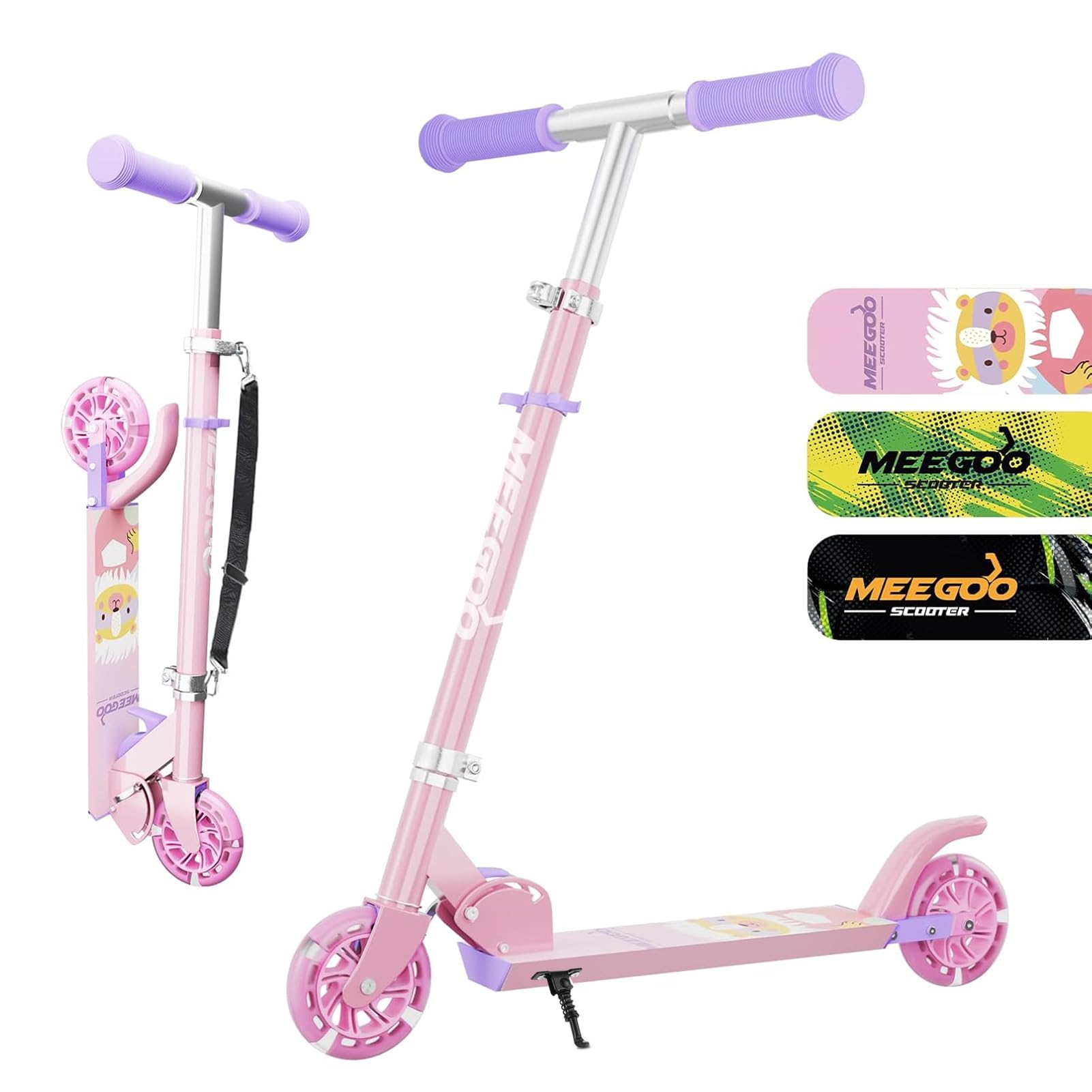 MEE GOO Kids Kick Scooter LED Tires Light-Up ABEC-7 Wheels Adjustable Handlebar Pink Lightweight Push Gift for Children
MEE GOO Kids Kick Scooter LED Tires Light-Up ABEC-7 Wheels Adjustable Handlebar Pink Lightweight Push Gift for Children