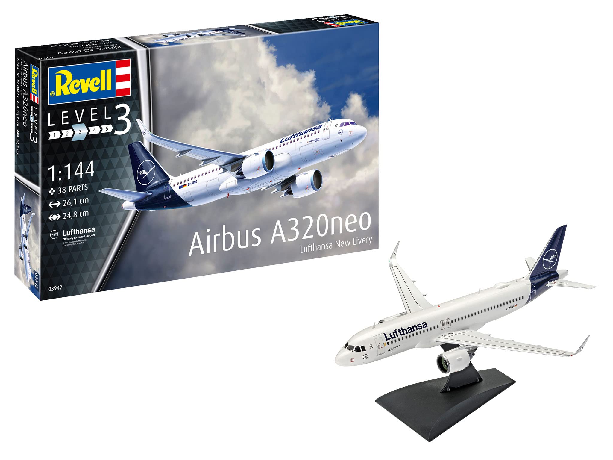 Revell scale Airbus A320neo Lufthansa passenger plane plastic model kit 03942 1/144
Revell scale Airbus A320neo Lufthansa passenger plane plastic model kit 03942 1/144