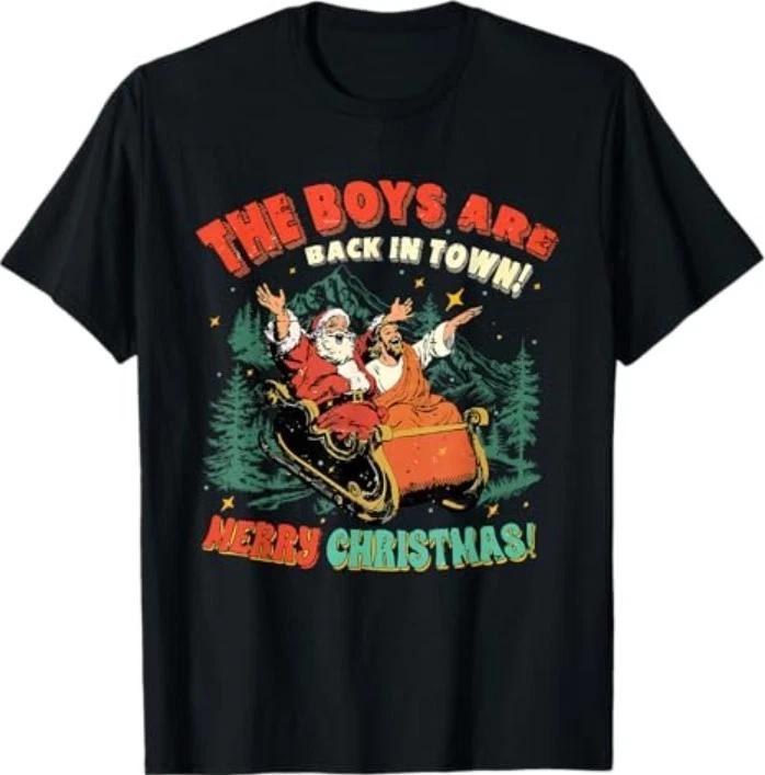 The Boys are Back in Town Christmas Christian Santa Jesus T-Shirt 2XL
The Boys are Back in Town Christmas Christian Santa Jesus T-Shirt 2XL