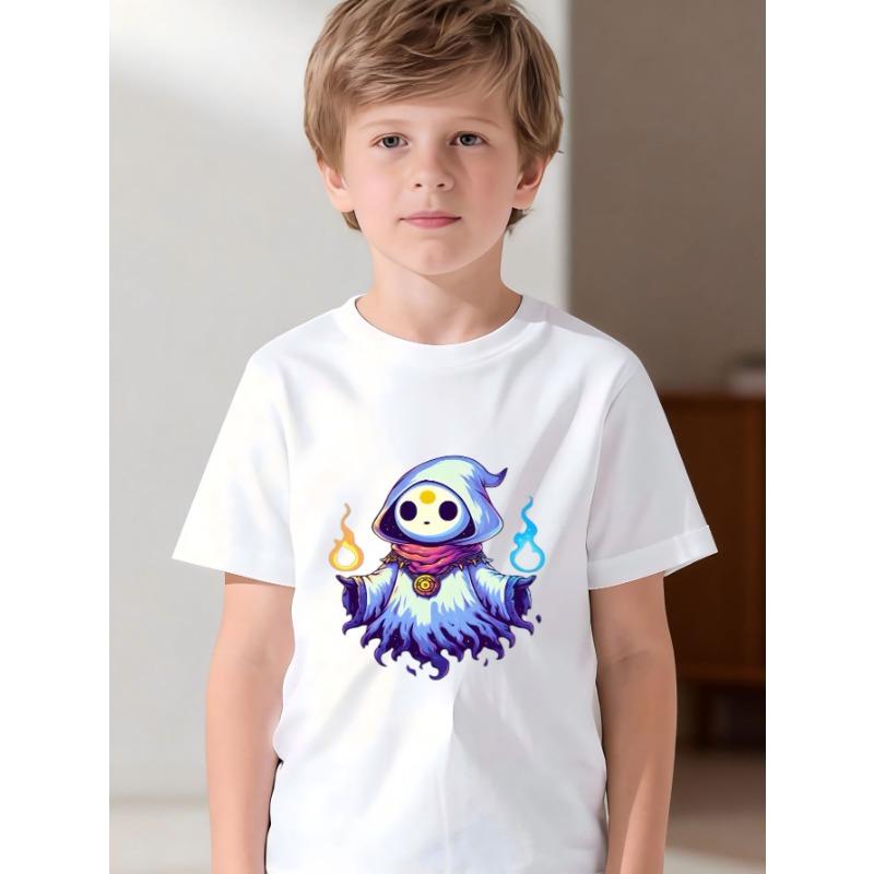 European Size Boys Round-neck Short-sleeved T-shirt with Cartoon Little Ghost Pattern Print 164cm
European Size Boys Round-neck Short-sleeved T-shirt with Cartoon Little Ghost Pattern Print 164cm