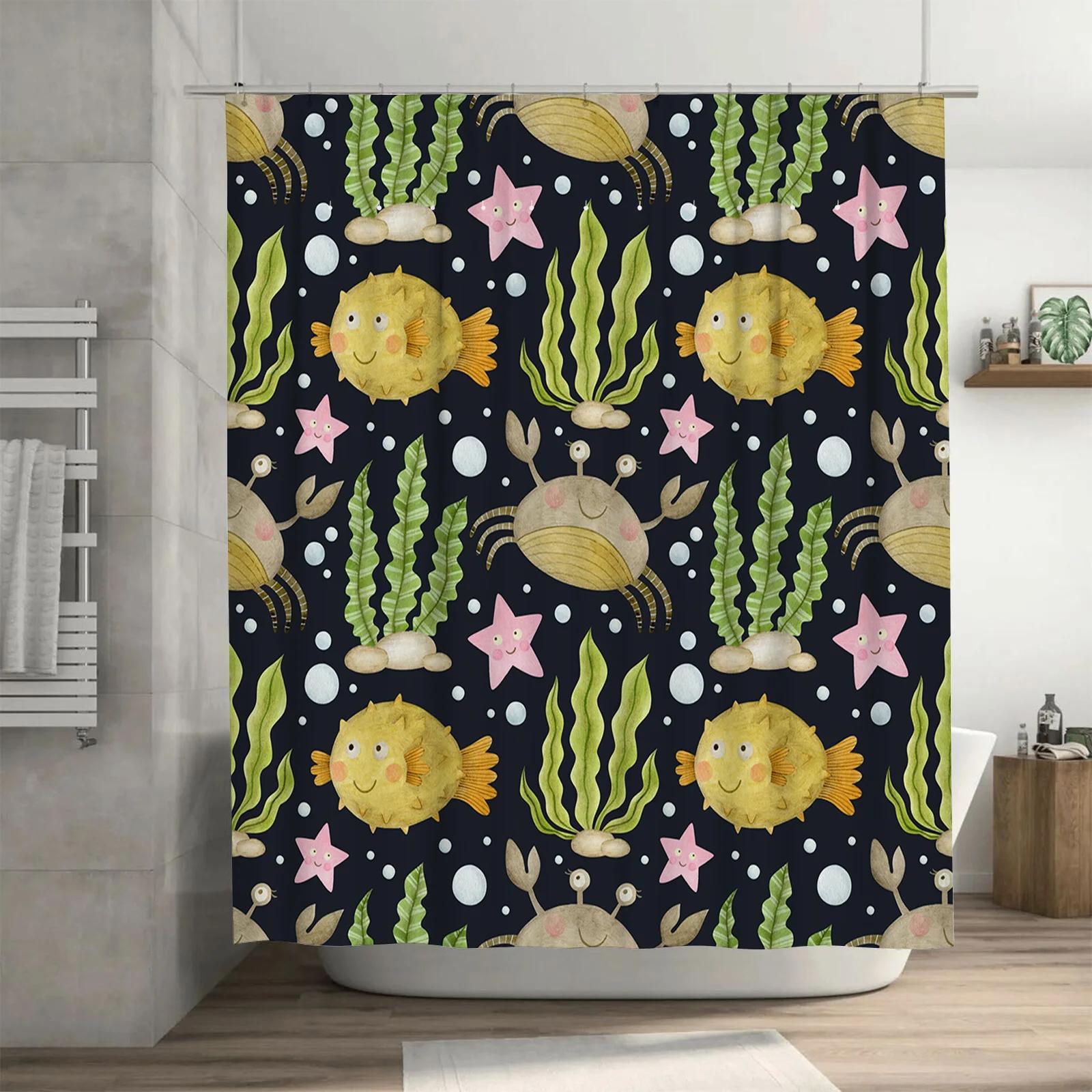 Underwater World Bath Shower Curtain Featuring Friendly Sea Creatures Perfect For Adding A Touch Of Color And Fun To Your Bathro W60H190(CM)-1 Pcs
Underwater World Bath Shower Curtain Featuring Friendly Sea Creatures Perfect For Adding A Touch Of Color And Fun To Your Bathro W60H190(CM)-1 Pcs