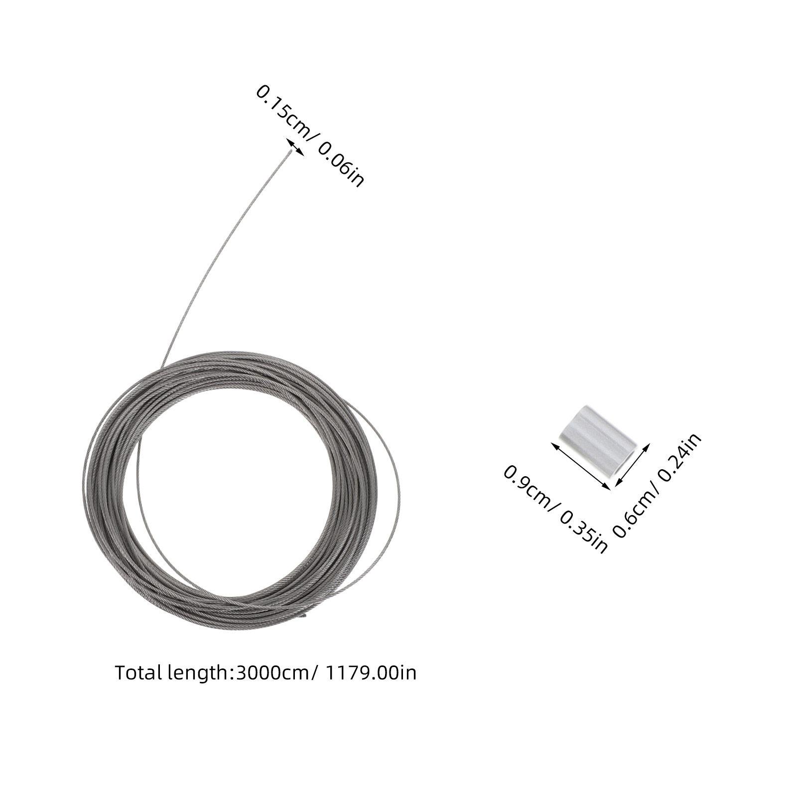1Set Stainless Steel Wire Rope 98.43ft 0.06in Heavy Duty Cable for Railings on Decks Metal Cable with Loop Sleeves Clothesline
1Set Stainless Steel Wire Rope 98.43ft 0.06in Heavy Duty Cable for Railings on Decks Metal Cable with Loop Sleeves Clothesline
