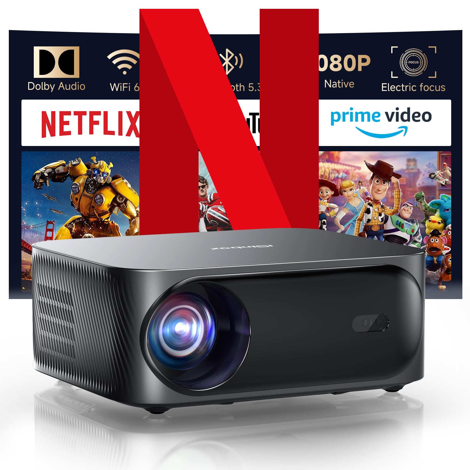 Officially Certified App Video DoIby iSinbox Home Small Projector 700 ANSI Native 1080p Motorized Focus Bluetooth 6 Keystone Correction Up to 200 сірий колір
Officially Certified App Video DoIby iSinbox Home Small Projector 700 ANSI Native 1080p Motorized Focus Bluetooth 6 Keystone Correction Up to 200 сірий колір