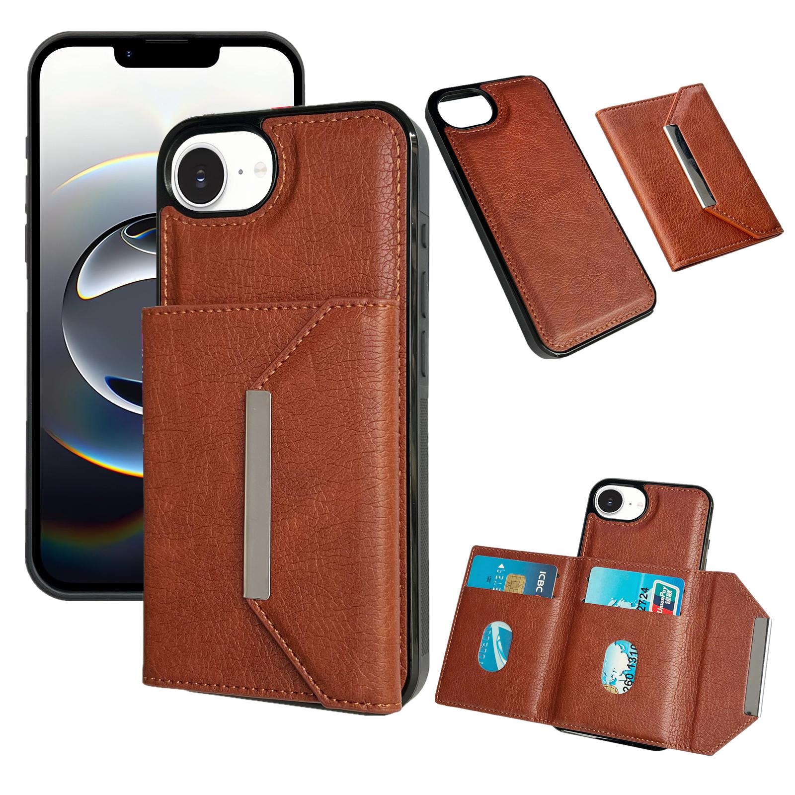 Чехол для iPhone 16e с карманом для карт и подставкой, TPU+PU чехол для телефона Brown
Чехол для iPhone 16e с карманом для карт и подставкой, TPU+PU чехол для телефона Brown