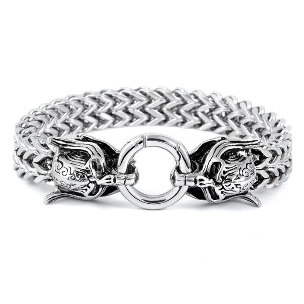Vintage Viking Skull Bracelet Titanium Steel Polished Norse Rune Amulet Jewelry Fashionable Animal Design Travel Souvenir
Vintage Viking Skull Bracelet Titanium Steel Polished Norse Rune Amulet Jewelry Fashionable Animal Design Travel Souvenir