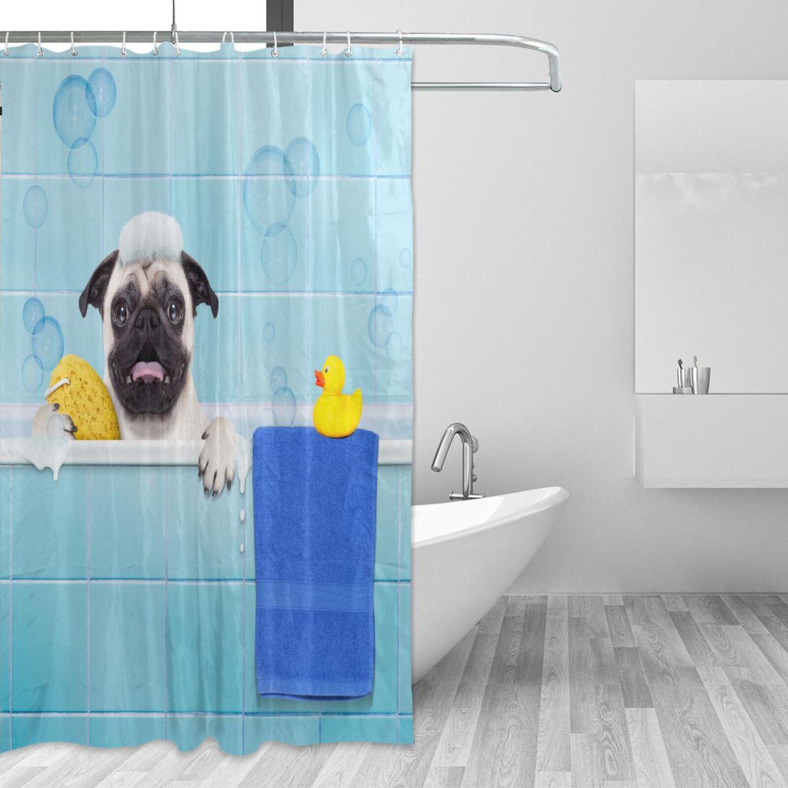 Pug Dog In A Bathtub Shower Curtain Waterproof Polyester Fabric Washable Bath Curtain Screen With 12 Hooks Bathroom Decoration W60H190(CM)-1 Pcs
Pug Dog In A Bathtub Shower Curtain Waterproof Polyester Fabric Washable Bath Curtain Screen With 12 Hooks Bathroom Decoration W60H190(CM)-1 Pcs