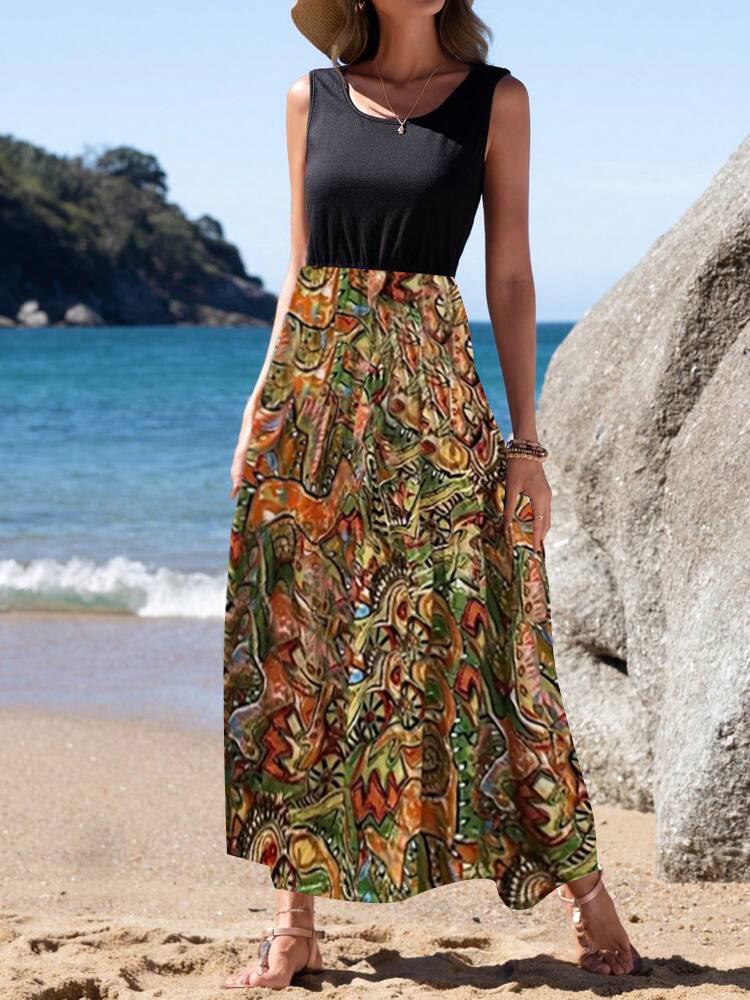 2024 Spring/Summer Women s Romantic Floral Print Midi Dress - European & American Fashion S
2024 Spring/Summer Women s Romantic Floral Print Midi Dress - European & American Fashion S