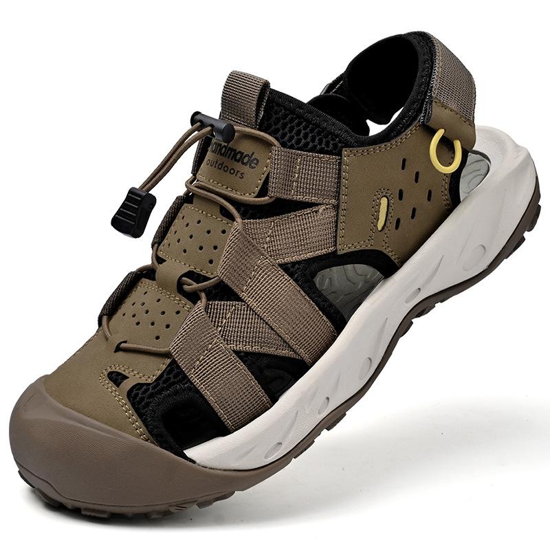 Летние новые мужские сандалии кожаные уличные походные туфли мягкая подошва износостойкие нескользящие с закрытым носком пляжная обувь 45
Летние новые мужские сандалии кожаные уличные походные туфли мягкая подошва износостойкие нескользящие с закрытым носком пляжная обувь 45