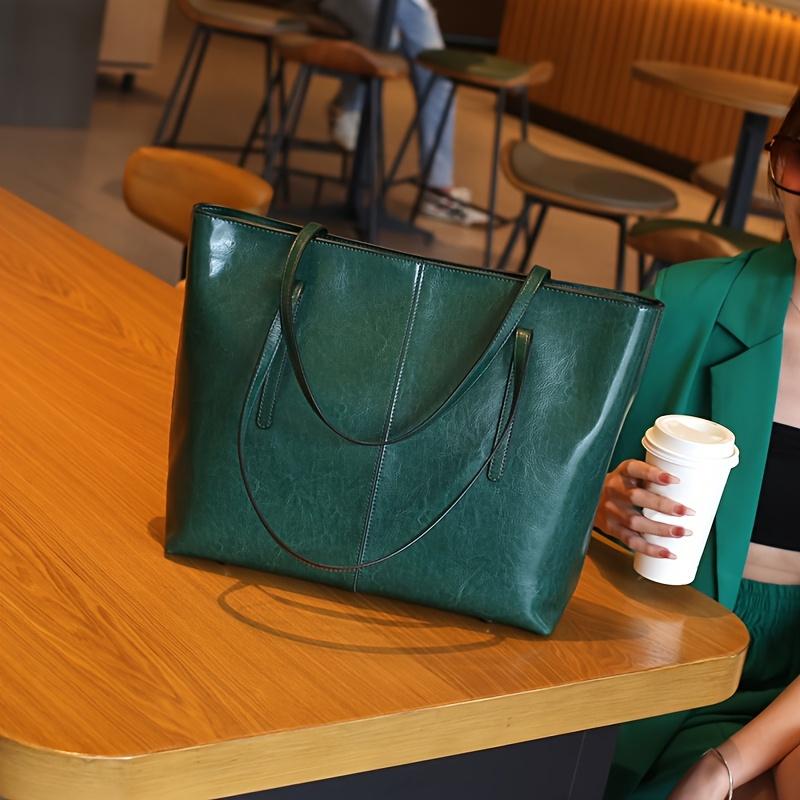 Genuine Leather Tote Bag for Women - Stylish Crossbody Shoulder Bag Luxurious Waxed Leather Large Capacity Handbag 35X30X14CM зелений
Genuine Leather Tote Bag for Women - Stylish Crossbody Shoulder Bag Luxurious Waxed Leather Large Capacity Handbag 35X30X14CM зелений
