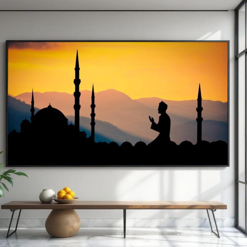 Modern Canvas Wall Art, Mosque Silhouette Sunrise Wall Art Pictures Prints for Living Room and Bedroom Decor Noframe 20x40cm No Framed
Modern Canvas Wall Art, Mosque Silhouette Sunrise Wall Art Pictures Prints for Living Room and Bedroom Decor Noframe 20x40cm No Framed