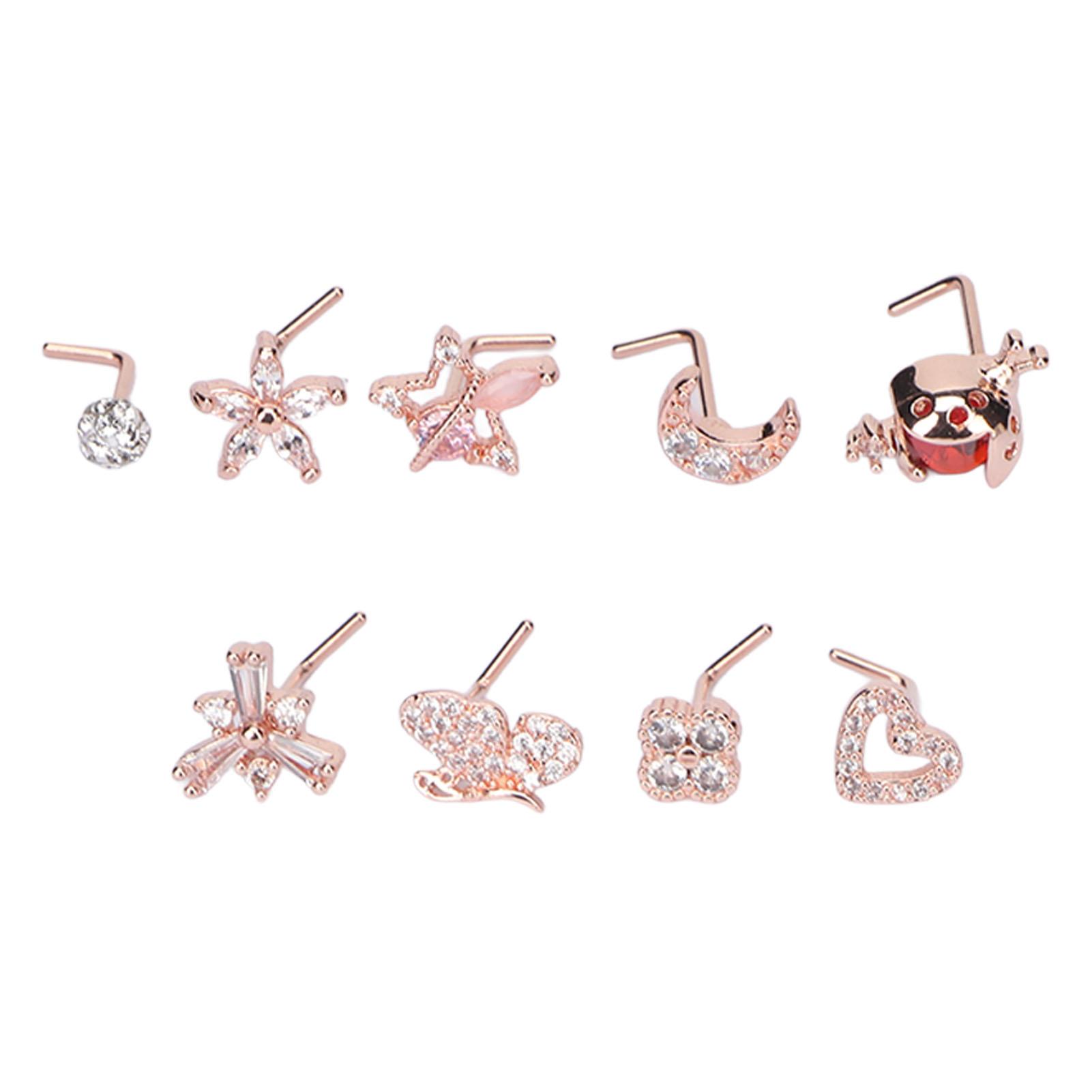 9pcs L Shaped Nose Studs Women Fashionable Stainless Steel Zirconia Nose Studs Jewelry Accessory
9pcs L Shaped Nose Studs Women Fashionable Stainless Steel Zirconia Nose Studs Jewelry Accessory