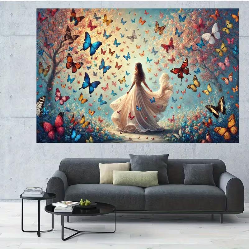 2D Printing Whimsical Canvas Art, Woman in White Dress with Butterflies Wall Decor 47.2x31.5inch/120*80cm
2D Printing Whimsical Canvas Art, Woman in White Dress with Butterflies Wall Decor 47.2x31.5inch/120*80cm