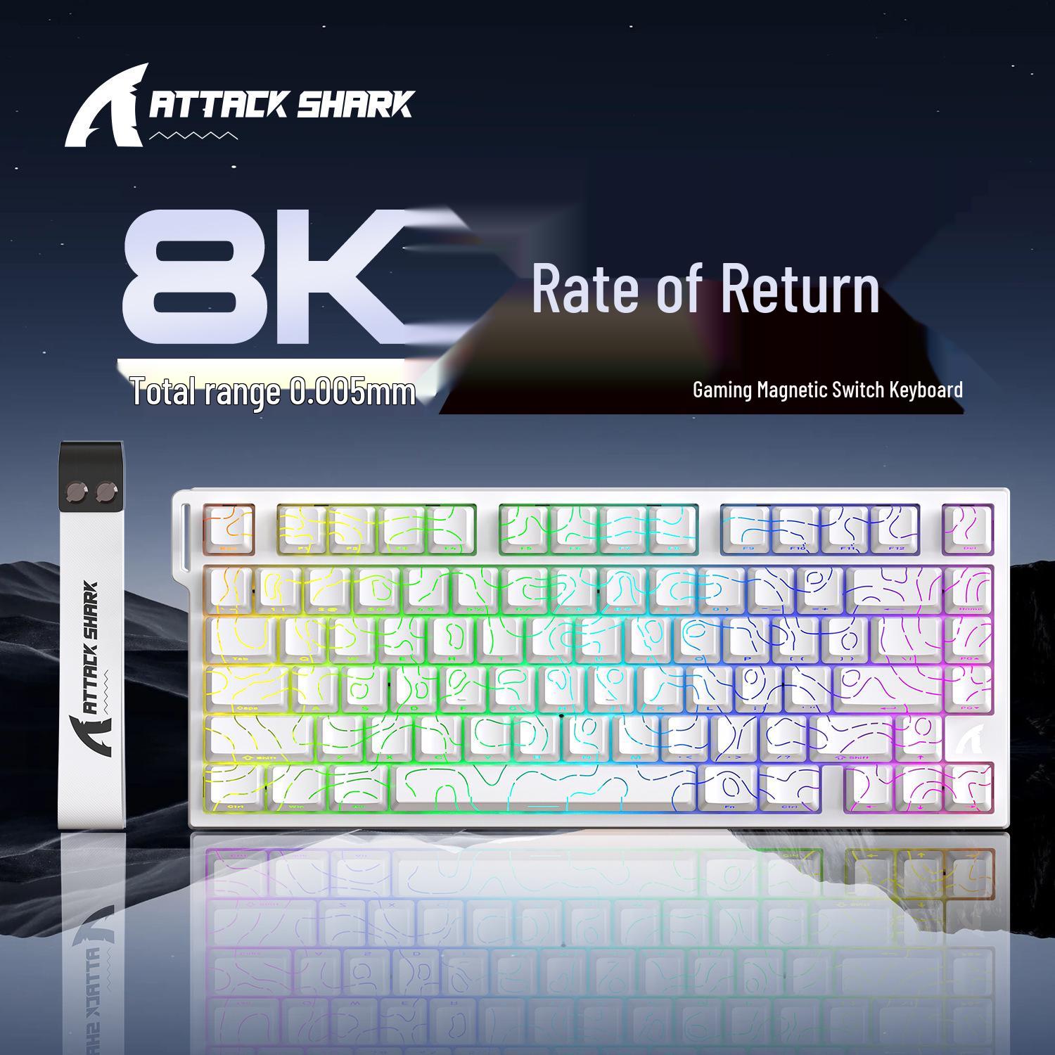 Attack Shark R82HE Дротова RGB Механічна Клавіатура для Кіберспорту з Магнітною Віссю, Гравіюванням по Контуру Боковин, Регульованим Ходом Клавіш та Низькою Затримкою Black Magnetic Amber Axis
Attack Shark R82HE Дротова RGB Механічна Клавіатура для Кіберспорту з Магнітною Віссю, Гравіюванням по Контуру Боковин, Регульованим Ходом Клавіш та Низькою Затримкою Black Magnetic Amber Axis