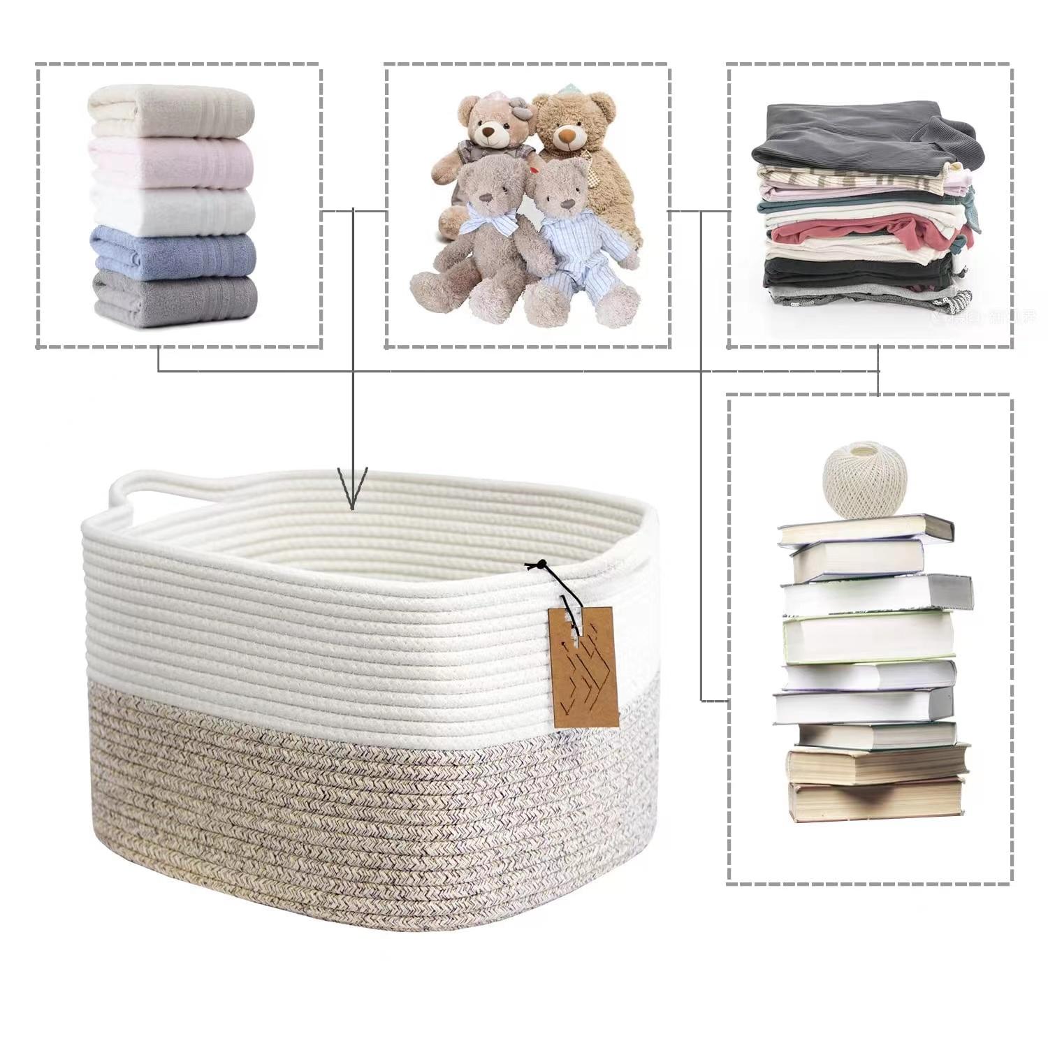 AB-008 Dirty Clothes Toys Magazine Storage Basket Dual Handle Cotton Rope Laundry Basket White+Black Line
AB-008 Dirty Clothes Toys Magazine Storage Basket Dual Handle Cotton Rope Laundry Basket White+Black Line