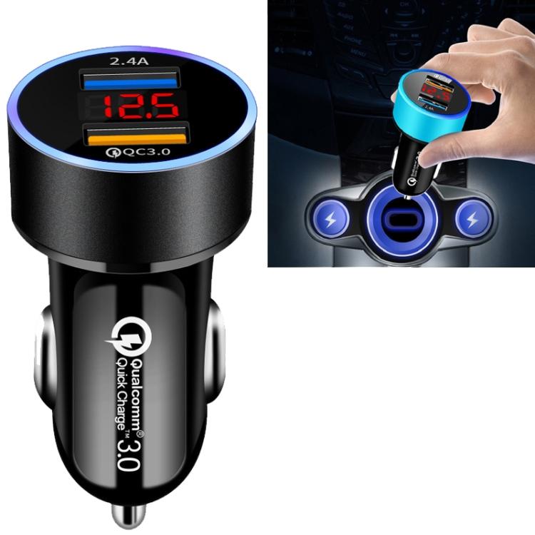 2 PCS Aluminum Ring Display Car Charger QC3.0+2.4A Aluminum Alloy Multi-function Halo Digital Display Car Charger(Elegant Black) WMY-C030 (Elegant Black) чорний
2 PCS Aluminum Ring Display Car Charger QC3.0+2.4A Aluminum Alloy Multi-function Halo Digital Display Car Charger(Elegant Black) WMY-C030 (Elegant Black) чорний