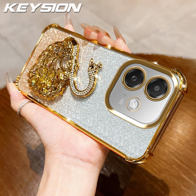 KEYSION Протиударний чохол з покриттям для телефону OPPO A3 A3X 5G Прозорий ТПУ Блискучий Оздоблений Лебедем Підставка Задня кришка для OPPO A5i for OPPO A3X золотий
KEYSION Протиударний чохол з покриттям для телефону OPPO A3 A3X 5G Прозорий ТПУ Блискучий Оздоблений Лебедем Підставка Задня кришка для OPPO A5i for OPPO A3X золотий