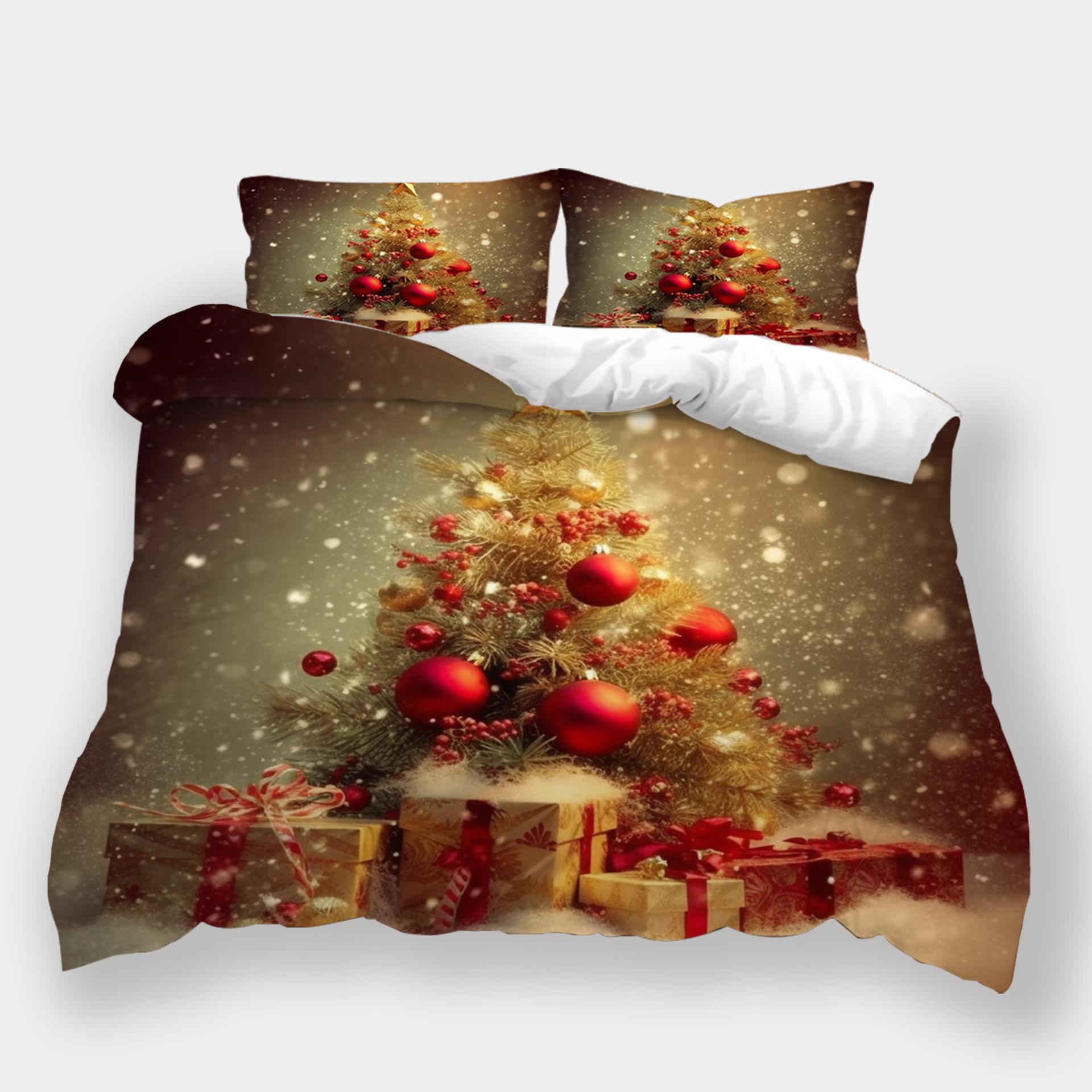 Рождественский лось 3D-печать полиэстер наволочка пододеяльник набор из двух или трех предметов EU Single 135*200