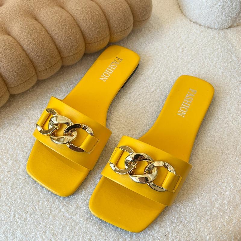 Women s Large Size Sandals Summer New Square Head Metal Chain Soft Sole Non-slip Flat Shoes 42 жовтий
Women s Large Size Sandals Summer New Square Head Metal Chain Soft Sole Non-slip Flat Shoes 42 жовтий