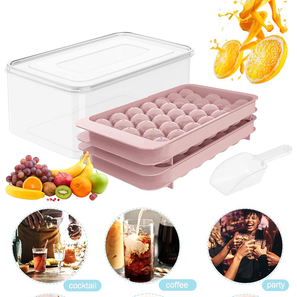 Ice Cube Tray with Lid and Bin Ice Ball Maker Mold with Scoop Ice Cube Mold for Chilled Drinks Coffee and Cocktails
Ice Cube Tray with Lid and Bin Ice Ball Maker Mold with Scoop Ice Cube Mold for Chilled Drinks Coffee and Cocktails