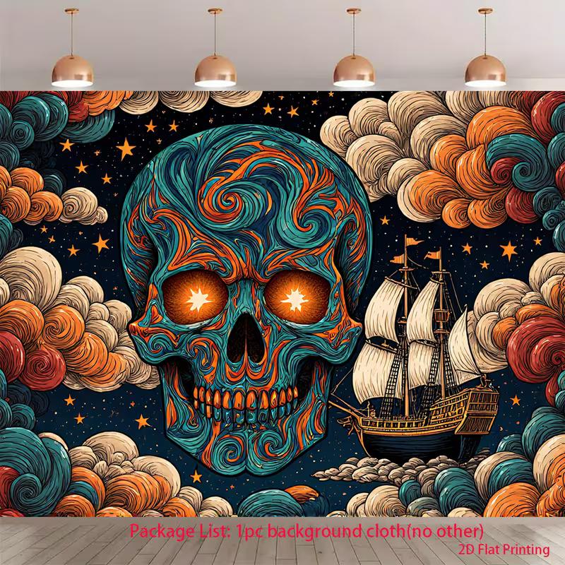 2D Psychedelic Pirate Tapestry, 2D Flat Printing Skull & Ship Background Cloth for Party 47.2x31.5inch/120*80cm
2D Psychedelic Pirate Tapestry, 2D Flat Printing Skull & Ship Background Cloth for Party 47.2x31.5inch/120*80cm