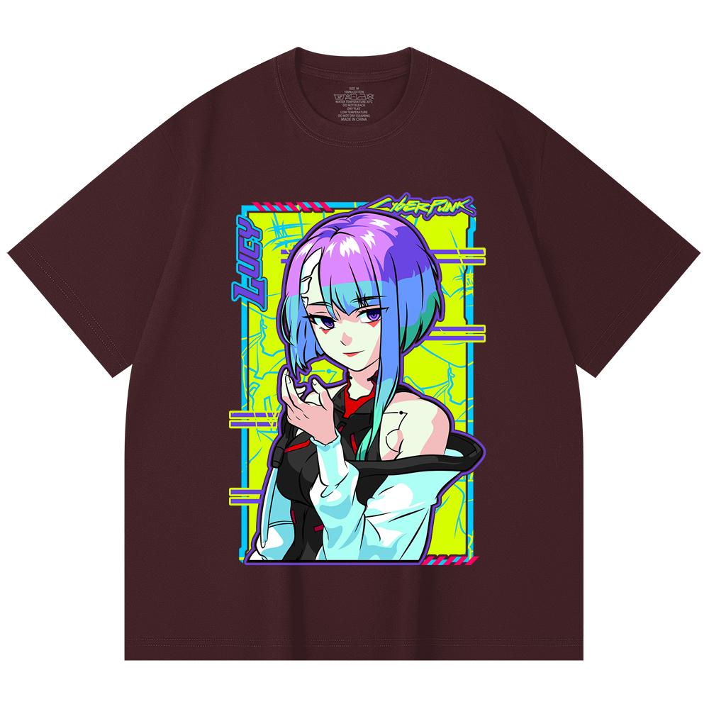 230 Gsm 100% Cotton Cyberpunk Edgerunners V8 Lucy Print Unisex Heavy Cotton T Shirt 2XL вина червоного кольору
230 Gsm 100% Cotton Cyberpunk Edgerunners V8 Lucy Print Unisex Heavy Cotton T Shirt 2XL вина червоного кольору