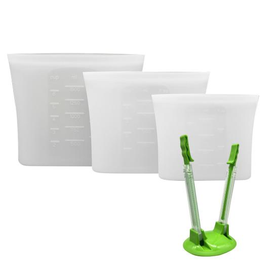 4 шт./компл. мешок для хранения продуктов питания, вакуумный герметичный силиконовый уплотнитель, многоразовый морозильник, микроволновая печь, сейф