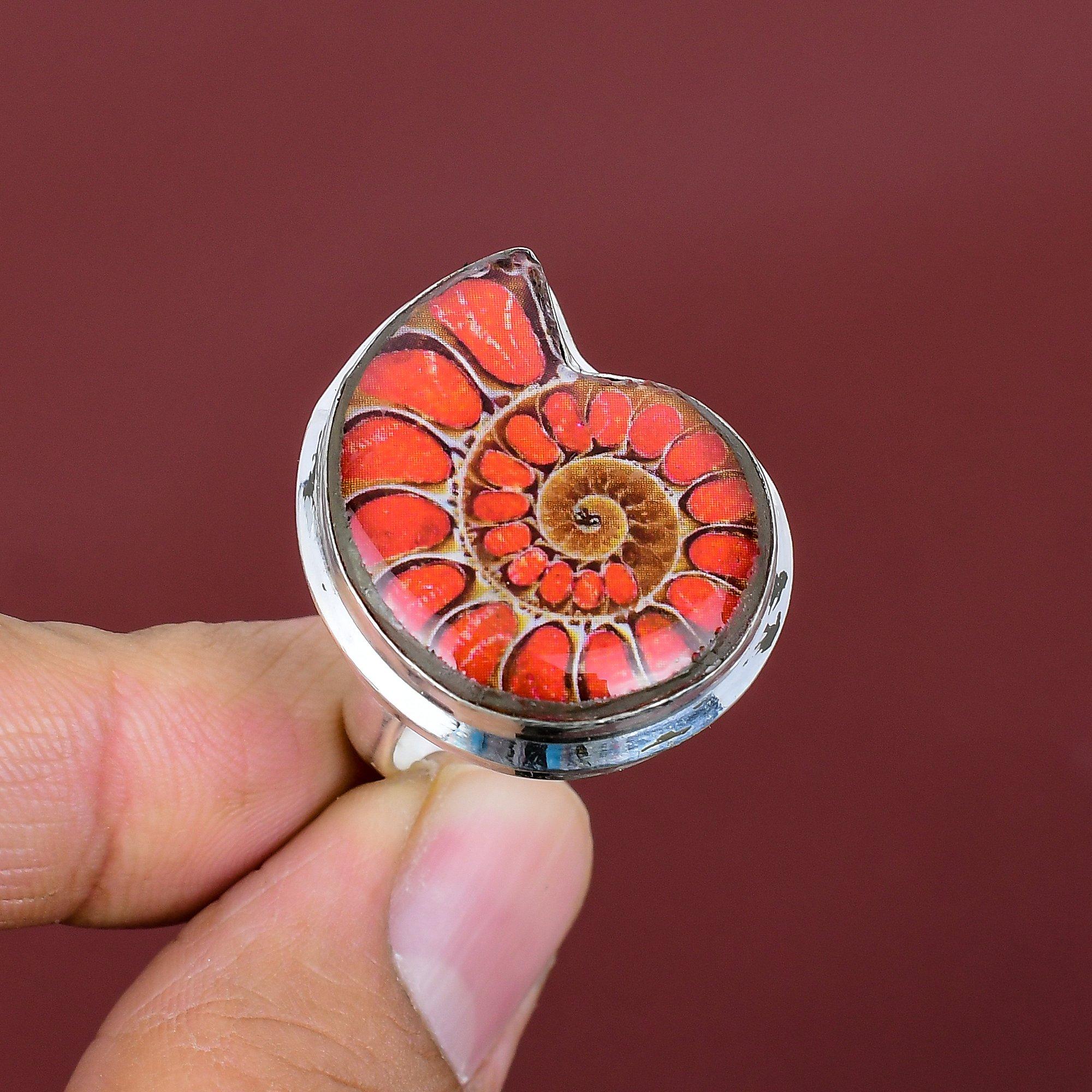 Ammonite opal doublet ring awesome gemstone jewelry antique ring 925 sterling silver ring adjustable handmade ring gifts for him Adjustable
Ammonite opal doublet ring awesome gemstone jewelry antique ring 925 sterling silver ring adjustable handmade ring gifts for him Adjustable