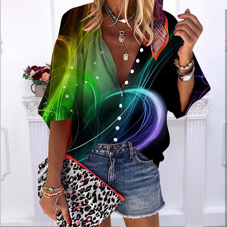 2023 Summer Autumn New Fashion Women s Tops Yellow Line Heart Printed Half Sleeve Casual Plus Size Button-down Shirt with Bubble Sleeves
2023 Summer Autumn New Fashion Women s Tops Yellow Line Heart Printed Half Sleeve Casual Plus Size Button-down Shirt with Bubble Sleeves
