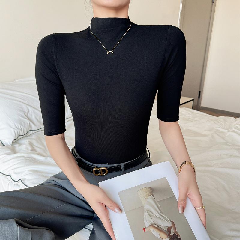 Футболка из модала с воротником-стойкой и рукавами пять четвертей на правом плече, женская, большого размера, корейский стиль, внутренняя многослойная рубашка, дизайн топа 3XL
Футболка из модала с воротником-стойкой и рукавами пять четвертей на правом плече, женская, большого размера, корейский стиль, внутренняя многослойная рубашка, дизайн топа 3XL