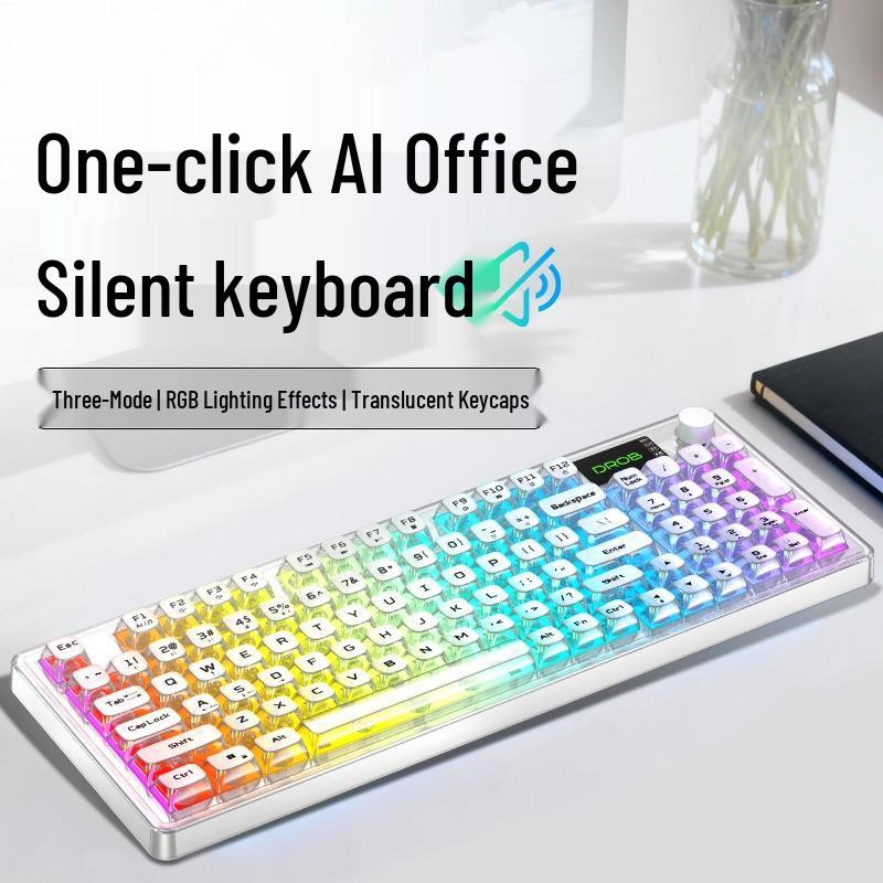 Silent Wireless AI Keyboard: 2.4G/Bluetooth/USB, Three-Mode Office Keyboard for Computers and Laptops. 390x143x39.5 mm
Silent Wireless AI Keyboard: 2.4G/Bluetooth/USB, Three-Mode Office Keyboard for Computers and Laptops. 390x143x39.5 mm