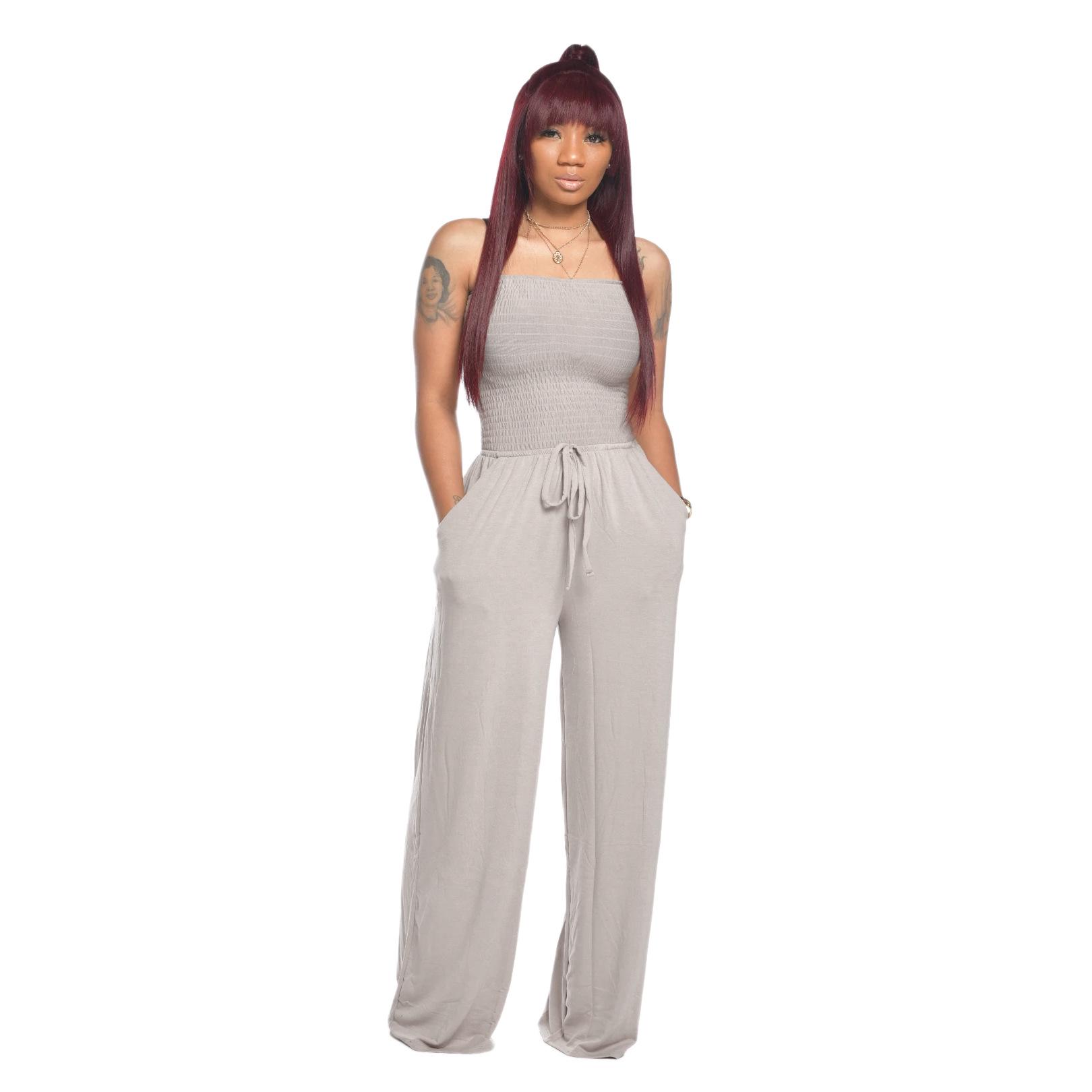 Cross-Border Solid Color Bandeau Women s Loose Jumpsuit Medium серый
Cross-Border Solid Color Bandeau Women s Loose Jumpsuit Medium серый