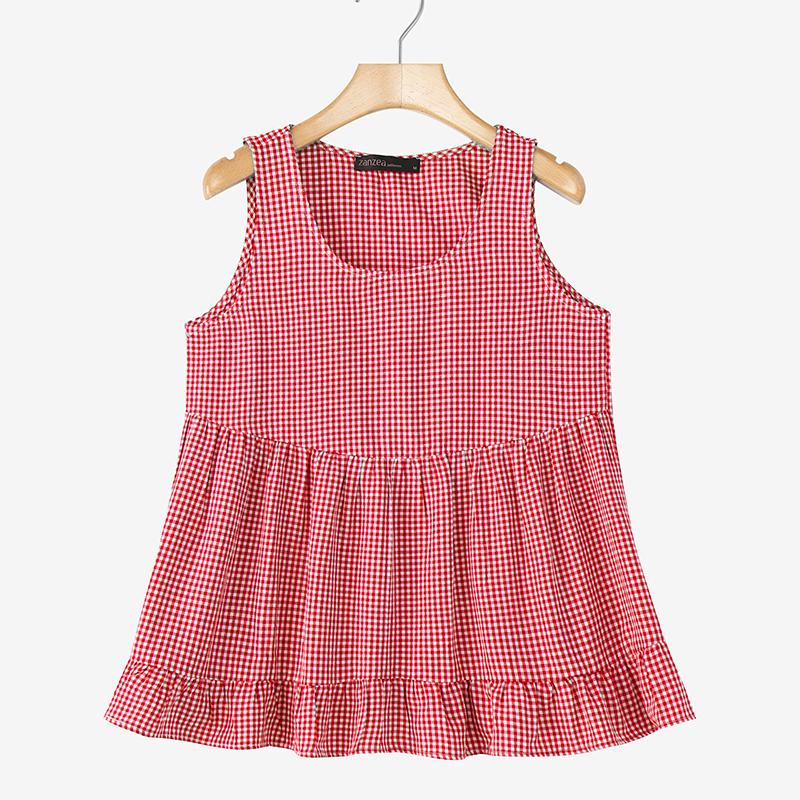 ZANZEA Женские повседневные топы без рукавов с круглым вырезом и принтом в клетку свободного кроя 4XL красный
ZANZEA Женские повседневные топы без рукавов с круглым вырезом и принтом в клетку свободного кроя 4XL красный